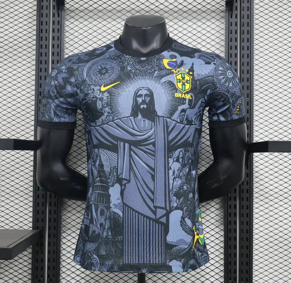 Brazil Black Savior Player Jersey