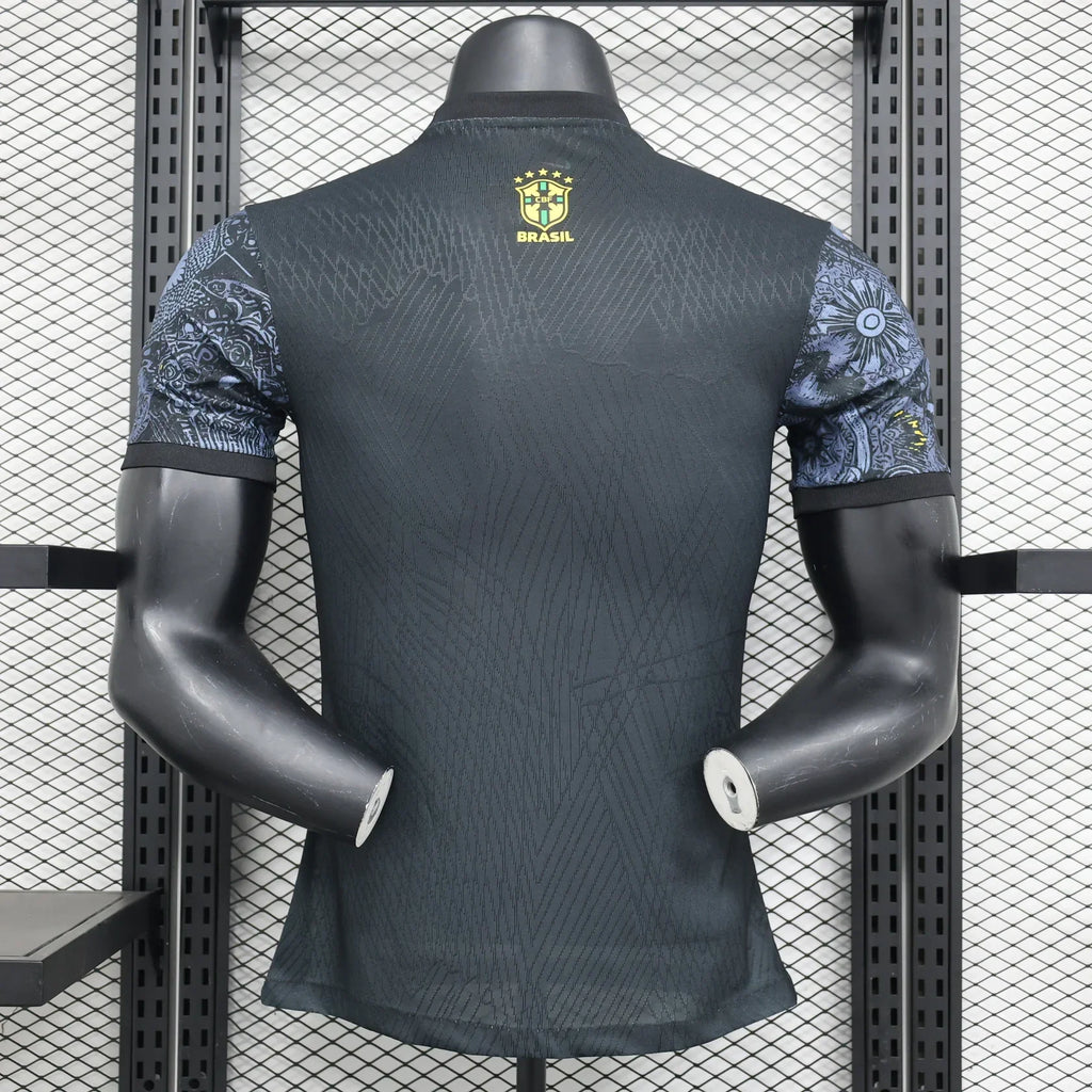 Brazil Black Savior Player Jersey