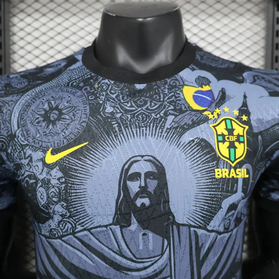 Brazil Black Savior Player Jersey